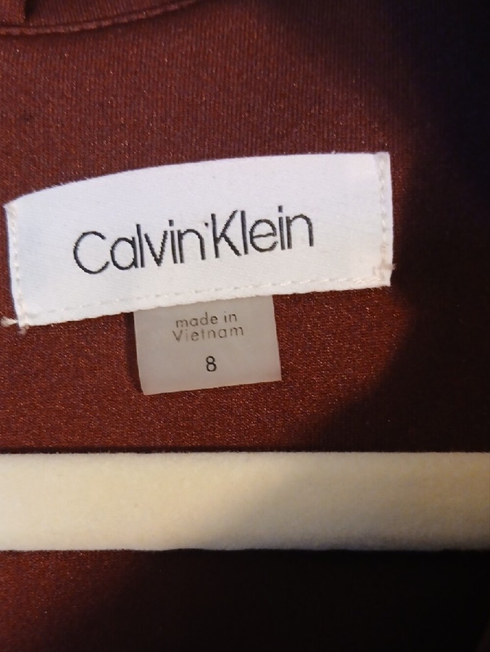 NWT Burgundy Calvin Klein Sleeveless Ruffle-Collar Dress! Wear evening out! - Picture 2 of 3
